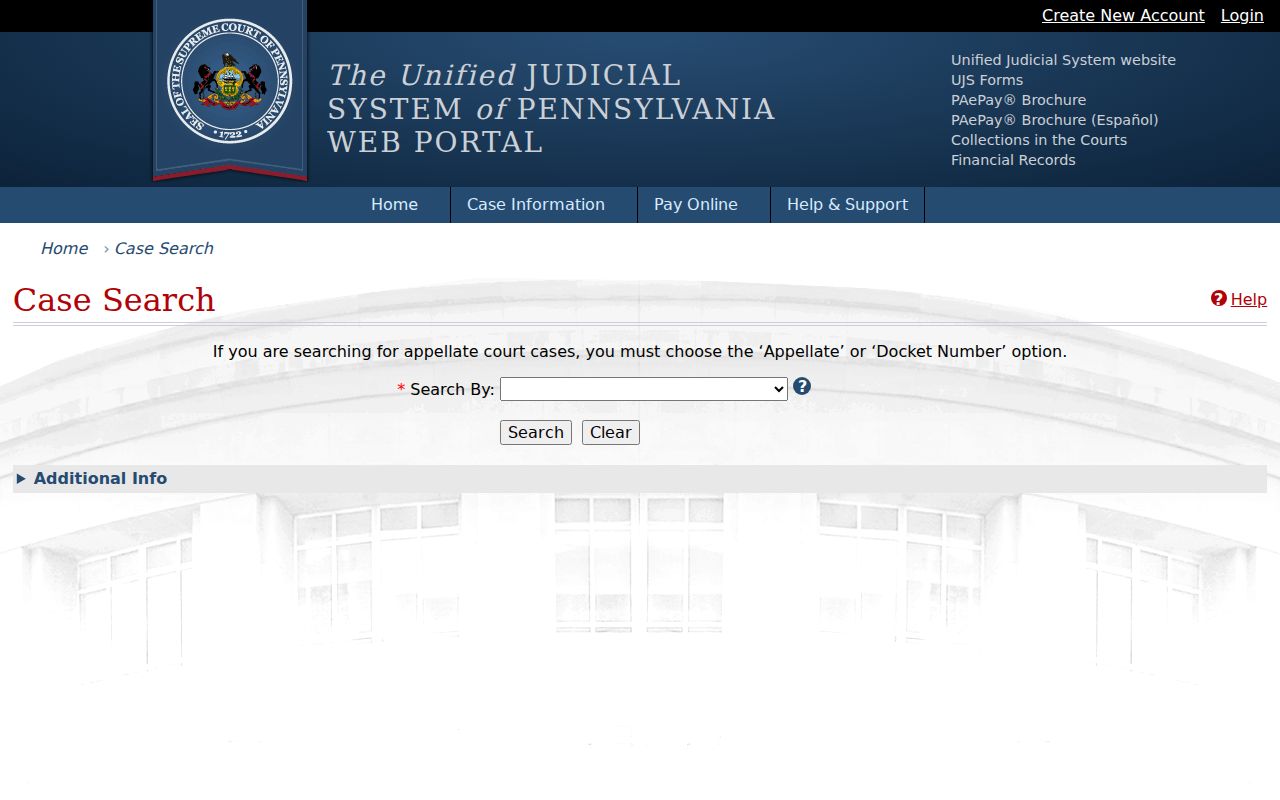 Huntingdon County criminal history UJS court search