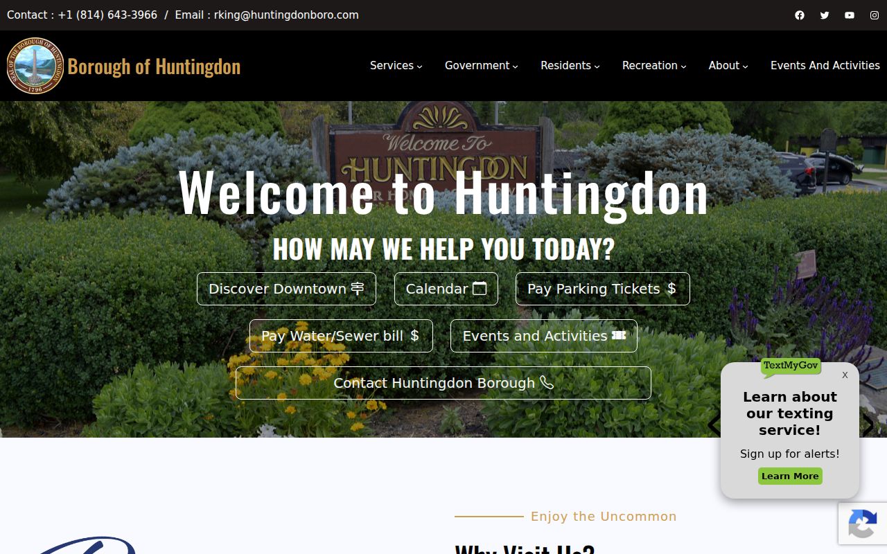 Huntingdon borough government source for local criminal records contacts