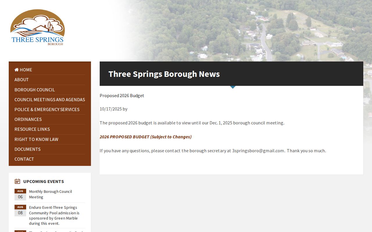 Three Springs criminal records official borough information